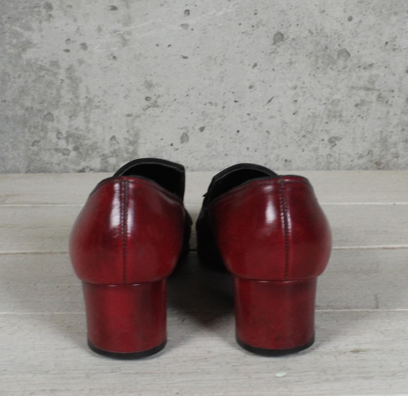 Vintage 60er Jahre Rote Leder Loafer Bild 2