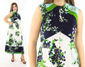 70's Floral Maxi Dress