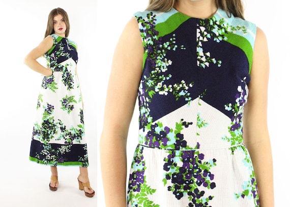 70's Floral Maxi Dress - image 1