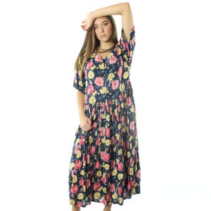 90&#39;s Floral Sundress Dress Large L