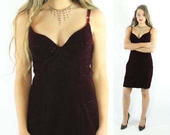 90's Velvet Mini Dress X-Small XS