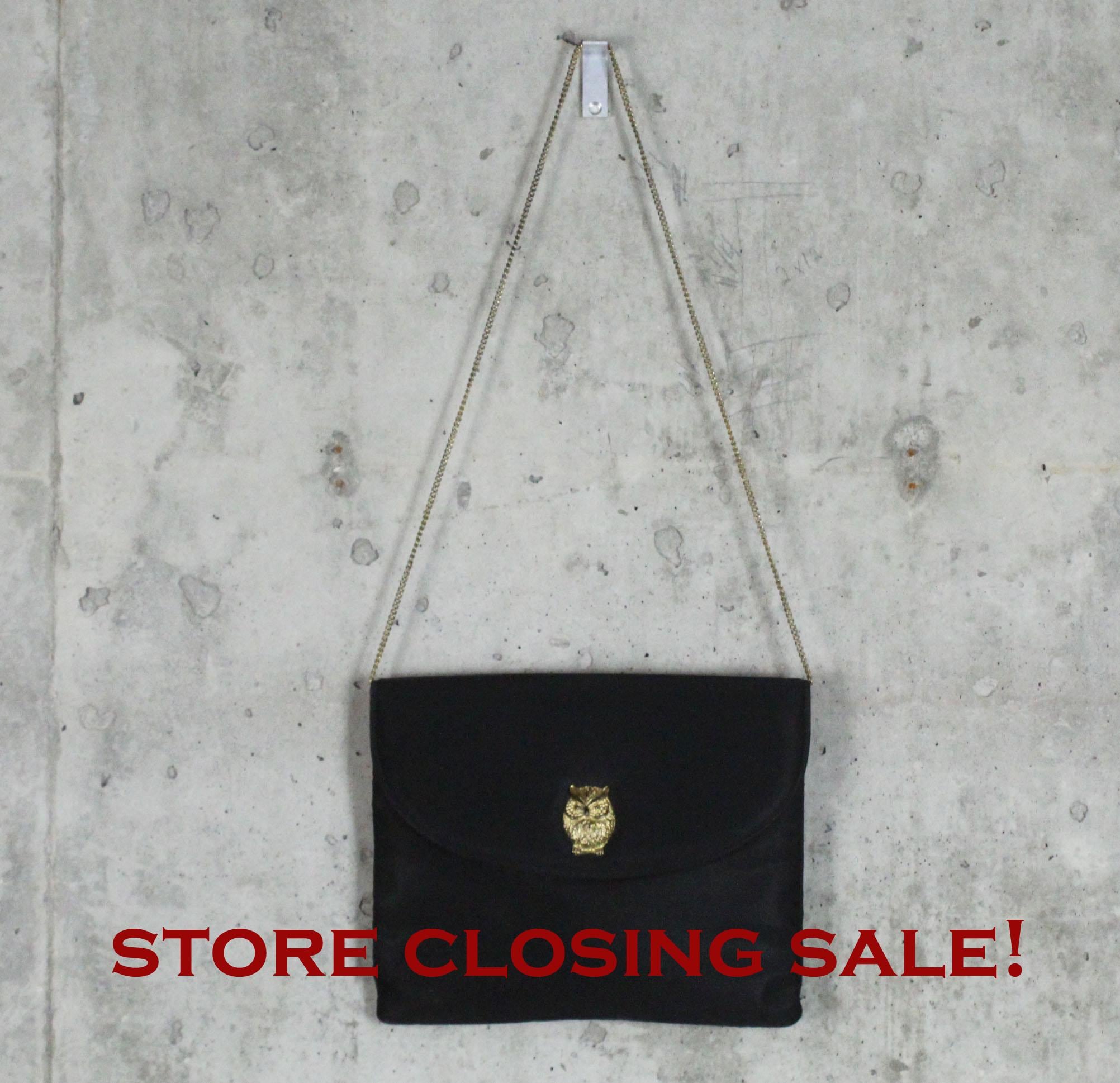 Vintage 70's Owl Purse Black Cocktail Bag