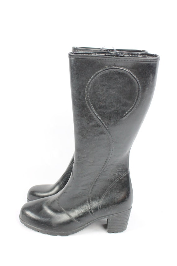 70's Rubber Rain Boots Galoshes 1970's Size 10 Gem