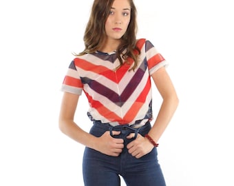 70's 80's Mesh Top Medium M