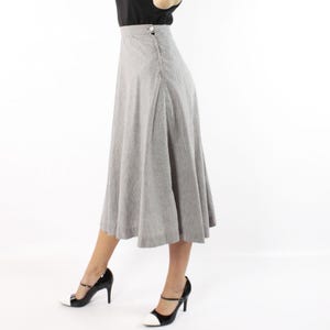 50&#39;s Flared Skirt Pinstriped Cotton Small S