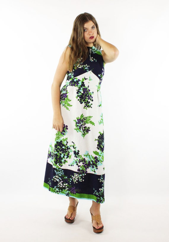 70's Floral Maxi Dress - image 2