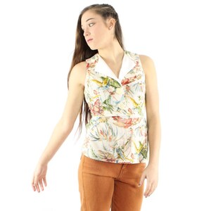 Vintage 80&#39;s Sleeveless Blouse Medium M