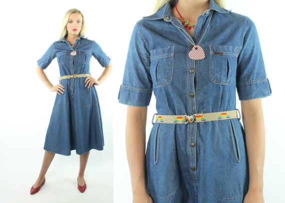 80s denim dress