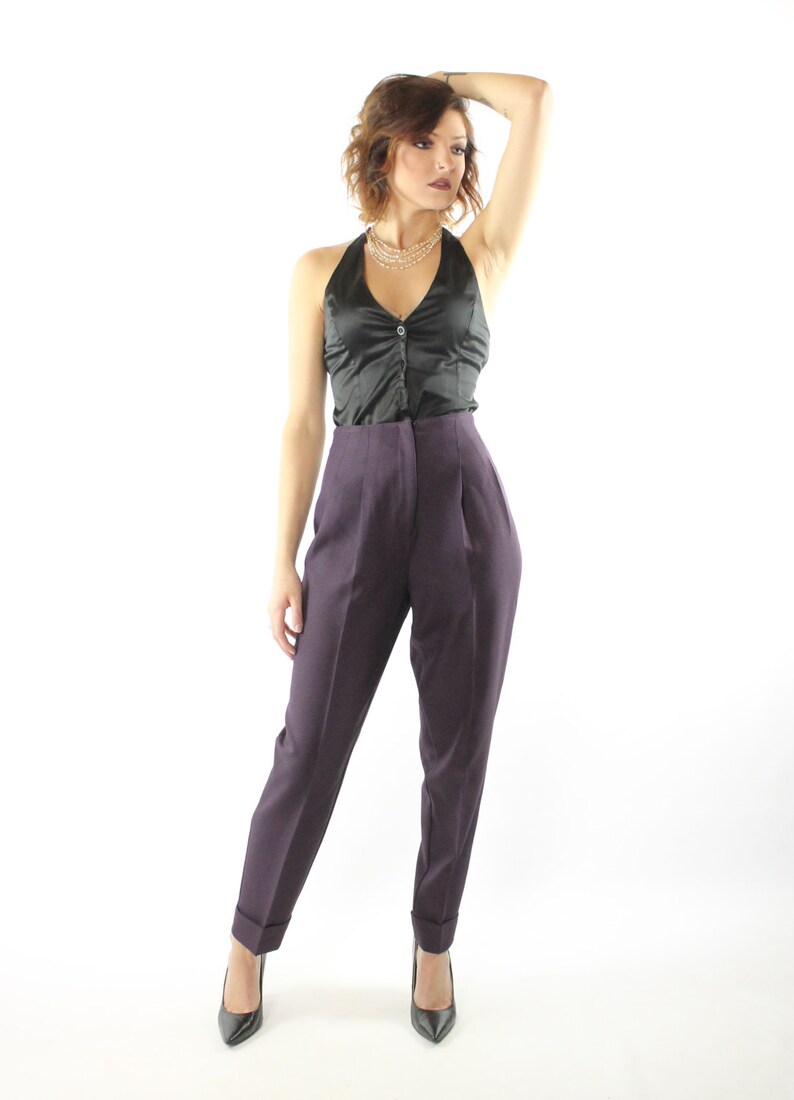 high waisted tapered trousers