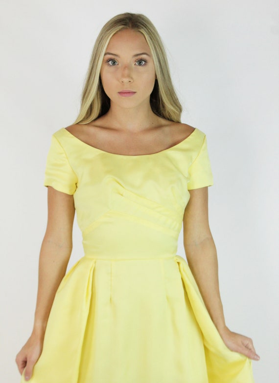 60's Yellow Prom Dress XS X-Small - image 3