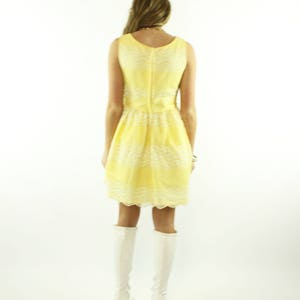 60s Yellow Lace Mini Dress Small S image 5