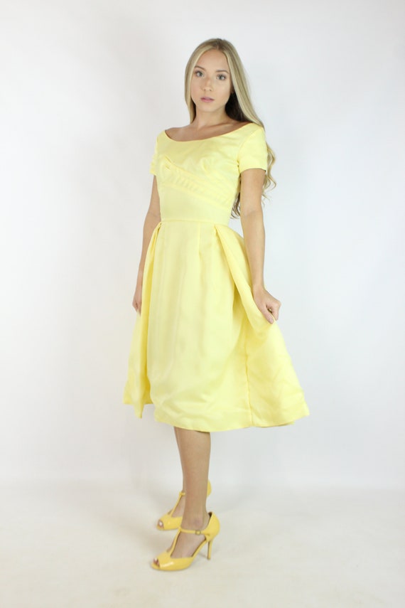 60's Yellow Prom Dress XS X-Small - image 2