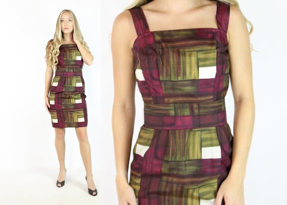 60's Abstract Dress Small S - image 1