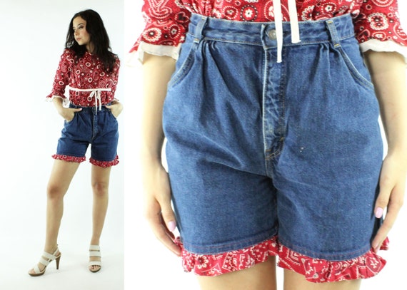 1980s jean shorts