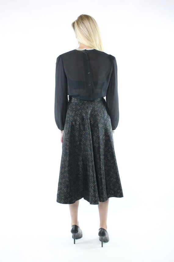 50's Gold Black Full Skirt Vintage 1950's Medium M - image 5