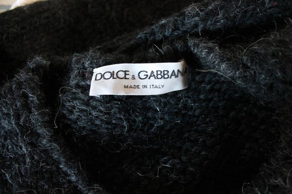 90's Dolce & Gabbana Sweater Grey Red Wool Large L - image 8