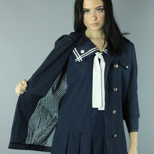 70&#39;s Dark Blue Jacket Small S