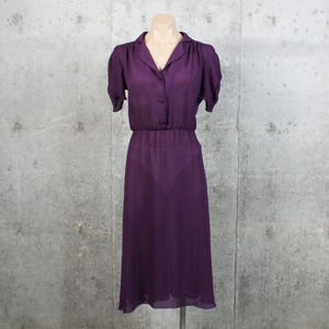 plum sheer dress Plum Long Ruched Dress with Beaded Sheer Back by Poly USA XS / Red