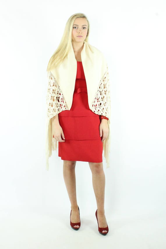 40's Ivory Piano Scarf - image 2