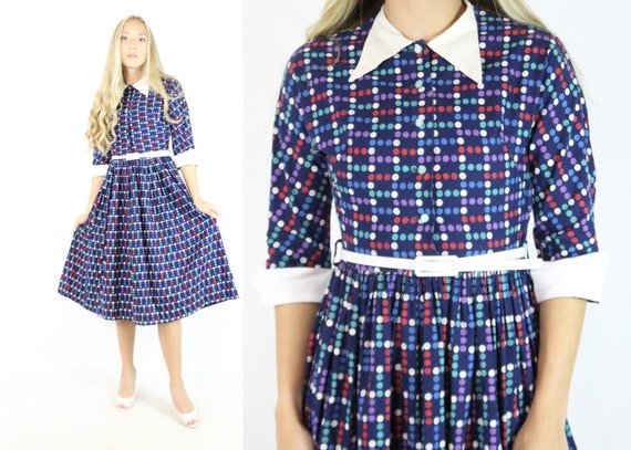 50's Polka Dot Dress Small S - image 1