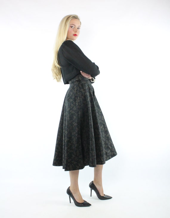 50's Gold Black Full Skirt Vintage 1950's Medium M - image 6