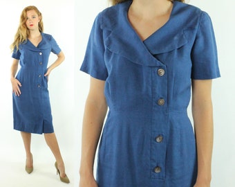 50's Blue Dress Large L