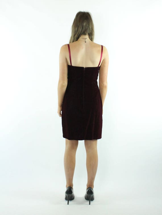 90's Velvet Mini Dress X-Small XS - image 5