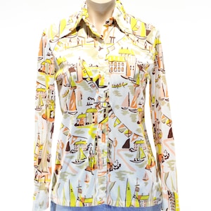 Camisa novedosa vintage de los años 70, talla grande L