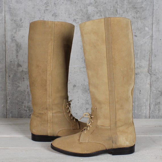 Vintage 80's Suede Riding Boots Size 7 6 1/2