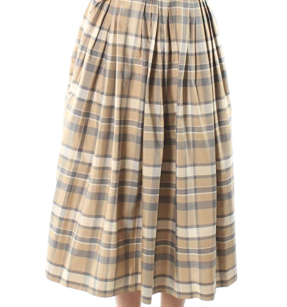 50's Plaid Pleated Skirt Medium M - image 3