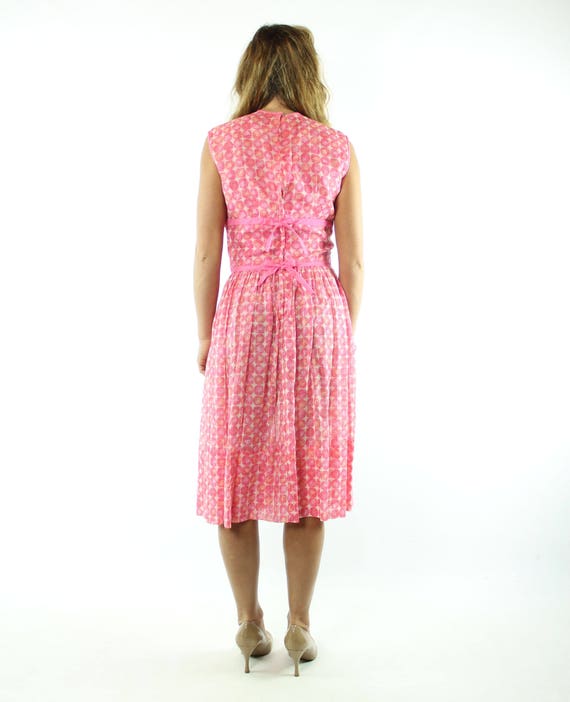 Vintage 50s Full Dress Pink Small S - image 5