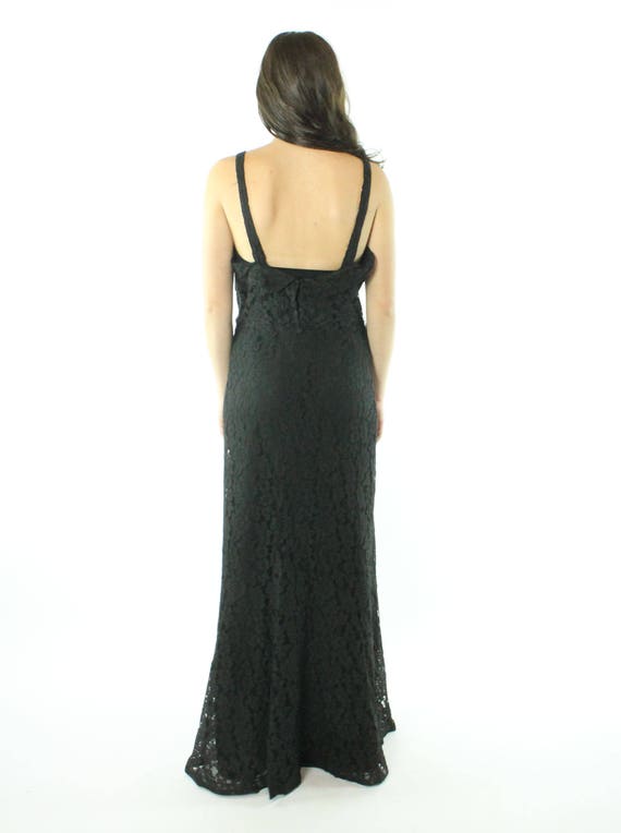 30's Black Lace Cocktail Dress Small S - image 5