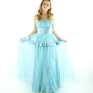 50&#39;s Blue Formal Dress Small S