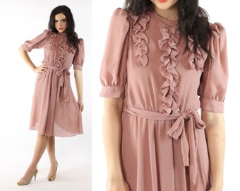 Dusty Rose Secretary Dress Small S