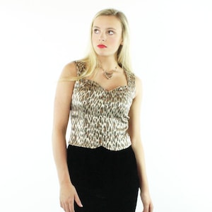 80&#39;s Leopard Print Top Medium M