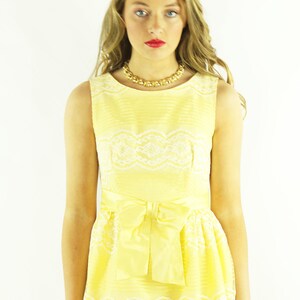 60s Yellow Lace Mini Dress Small S image 3
