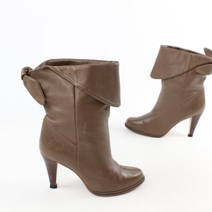 Bottines en cuir marron années 80 Taille 6,5 6 1/2