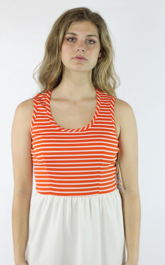 Vintage 70's NOS Striped Dress Medium M - image 3