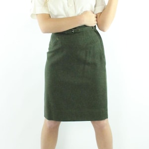 50s Olive Green Pencil Skirt X-Small XS