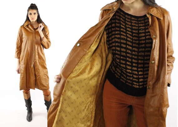 Vintage 70's LANVIN Vinyl Trench Coat 190's Small