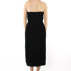 40's Black Velvet Party Dress Small S image 5