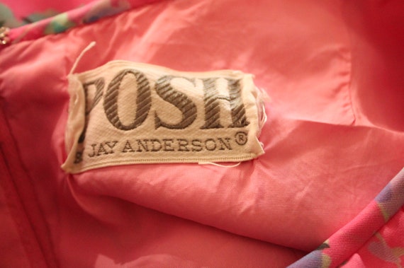 70s Pink Floral Dress Medium M Posh Jay Anderson - image 8