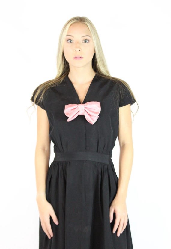 Vintage 40's Black Party Dress Small S - image 3