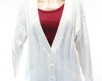 Vintage 80's Cardigan Sweater Medium M
