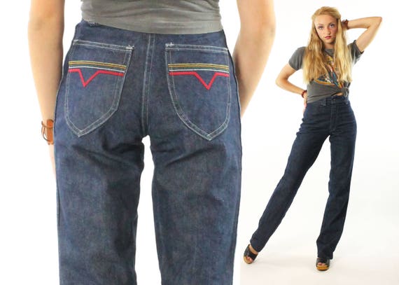 high waisted jean trousers