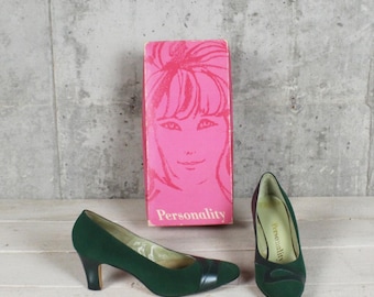 Vintage 60's Emerald Green Pumps 6 1/2 6.5