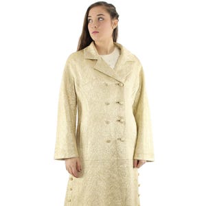 60s Gold Cocktail Party Coat Medium M