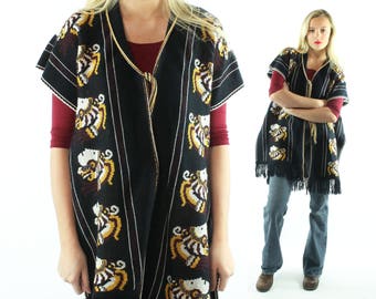 70's Sweater Poncho One Size