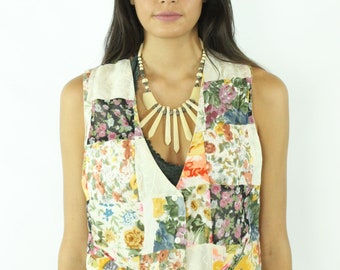 90's Patchwork Vest Medium M