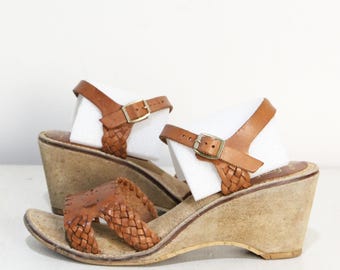 70'er Riemchen Leder Sandalen 7